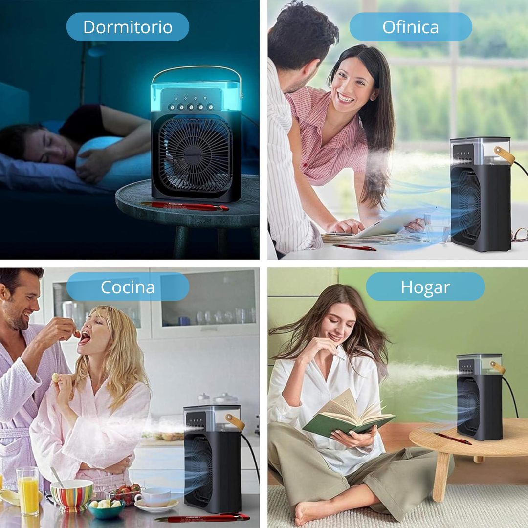 Ventilador de Aire Portátil con Nebulizador – Enfriamiento Rápido