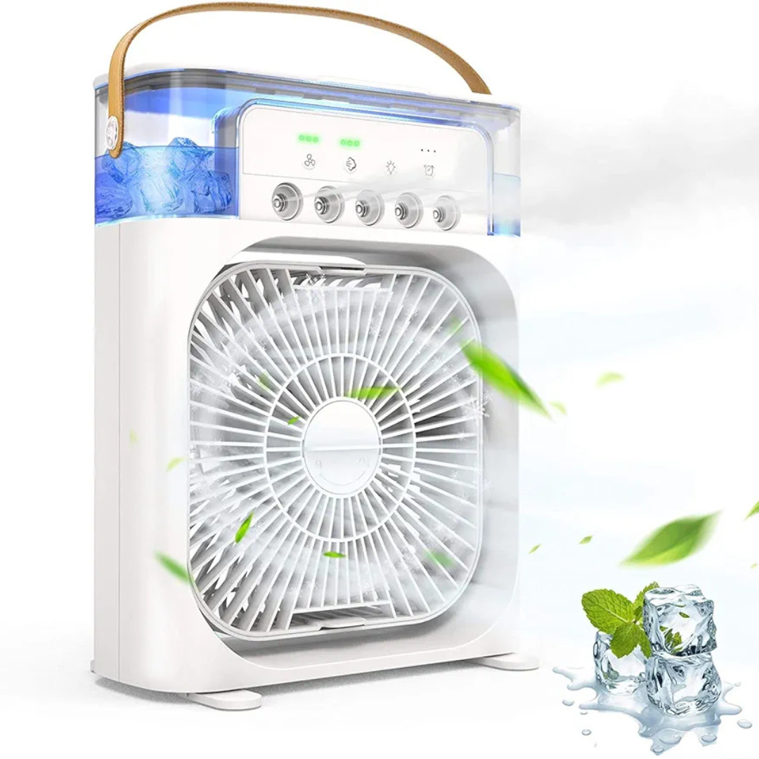 Ventilador de Aire Portátil con Nebulizador – Enfriamiento Rápido
